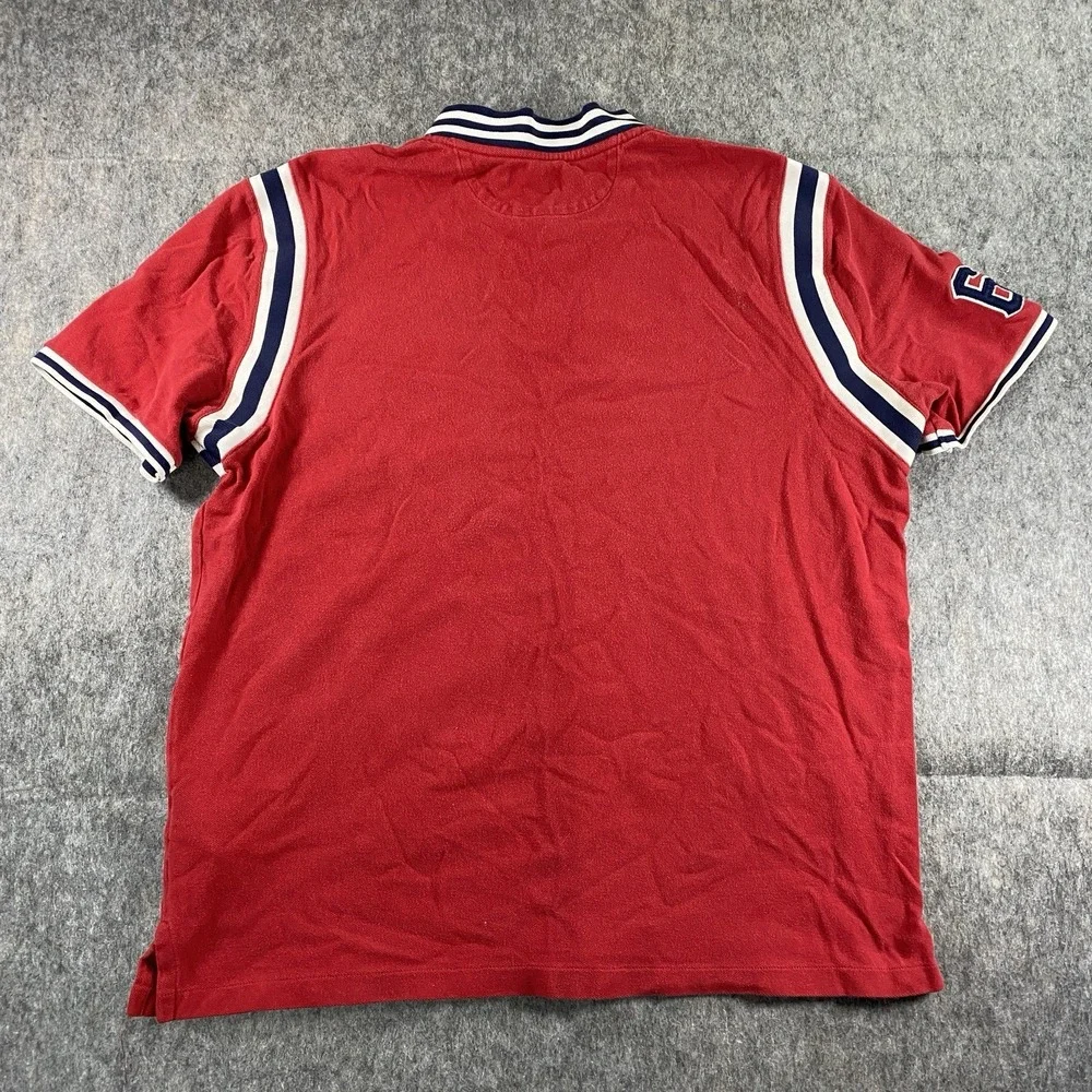 Vintage Polo Ralph Lauren Script Logo Shirt‎ Men's Large Red Short Sleeve #67